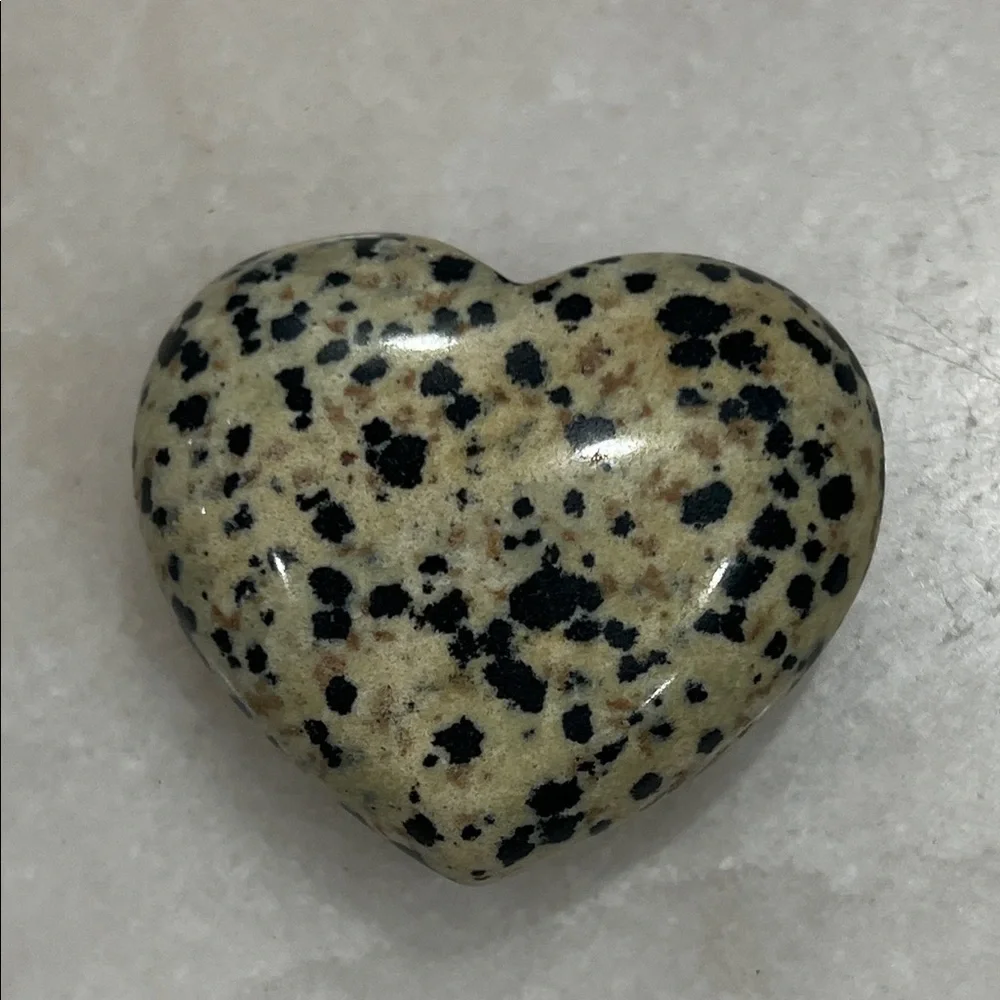 Speckled Dalmatian Heart-Shaped Stone